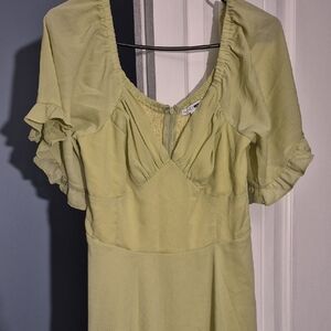 Light Green Ruffled Dress Romper